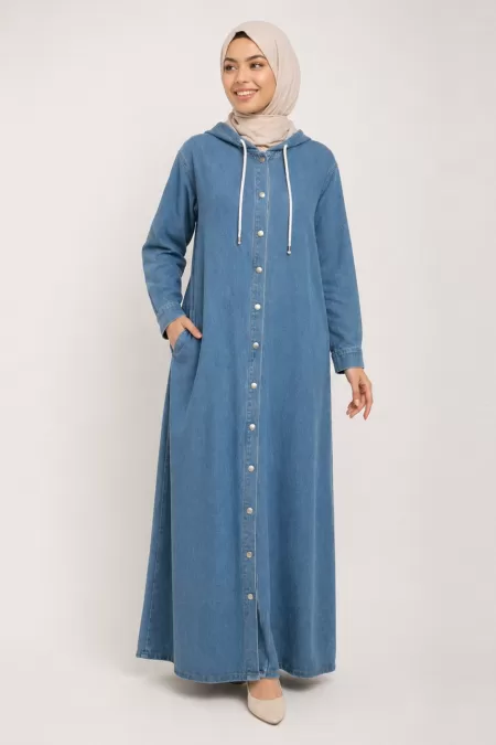 Front Button Denim Dress