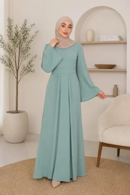 Light olive-green dress