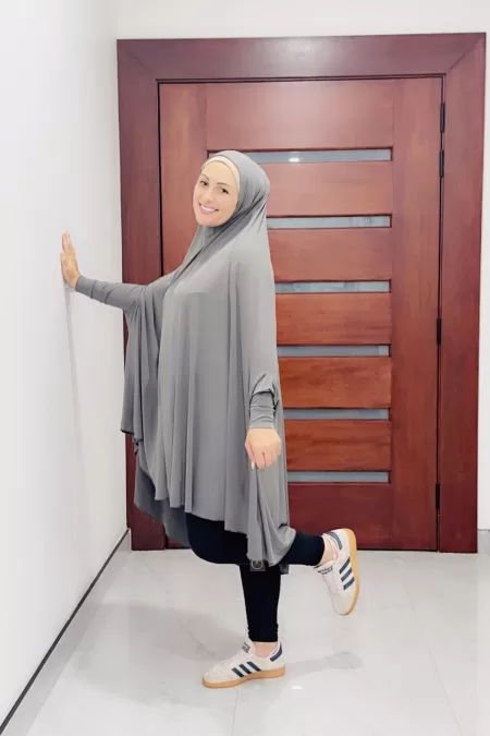 Grey Short Jilbab