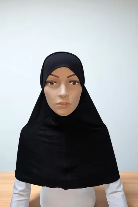 Japanese Cotton Black Two Pieces Hijab