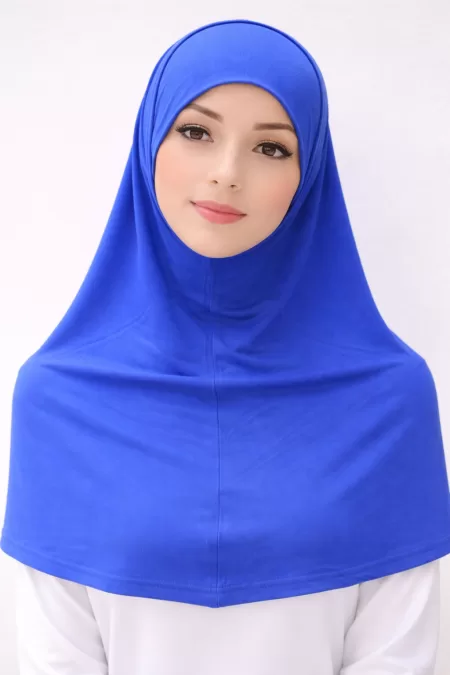 Japanese Cotton Royal Blue Two Pieces Hijab