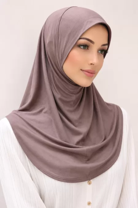 Brown Jersey One Piece Hijab