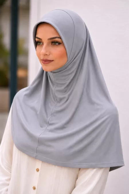 Grey Jersey One Piece Hijab