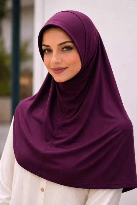 Maroon Jersey One Piece Hijab