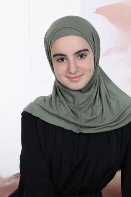 Olive Kids Two Pieces Hijab plain Design