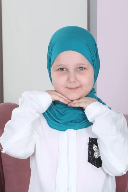 Turquoise Kids One Piece Hijab