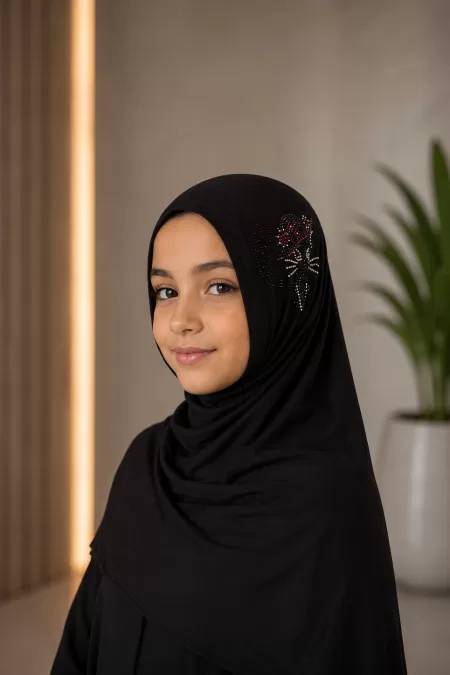 Black Kids One Piece Hijab Wrap Design